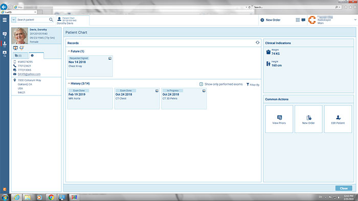 Aplikacja dla technik&oacute;w i radiolog&oacute;w