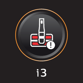 Kod informacji i3 na wyświetlaczu odkurzacza - nasadka AquaSpin jest zablokowana. Dzieje się tak ze względ&oacute;w bezpieczeństwa jeśli coś utknie w nasadce (np. kable bądź zabawki)