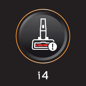 Kod informacji i4 na wyświetlaczu odkurzacza - nasadka LED jest zablokowana