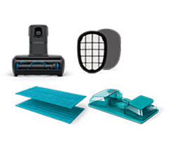 R&oacute;żnorodne akcesoria i części do odkurzaczy bezprzewodowych.