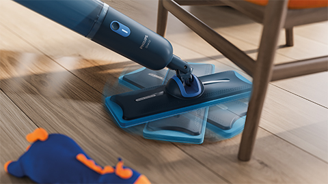 Głowica mopa elektrycznego Philips OneUp obraca się o 360 stopni