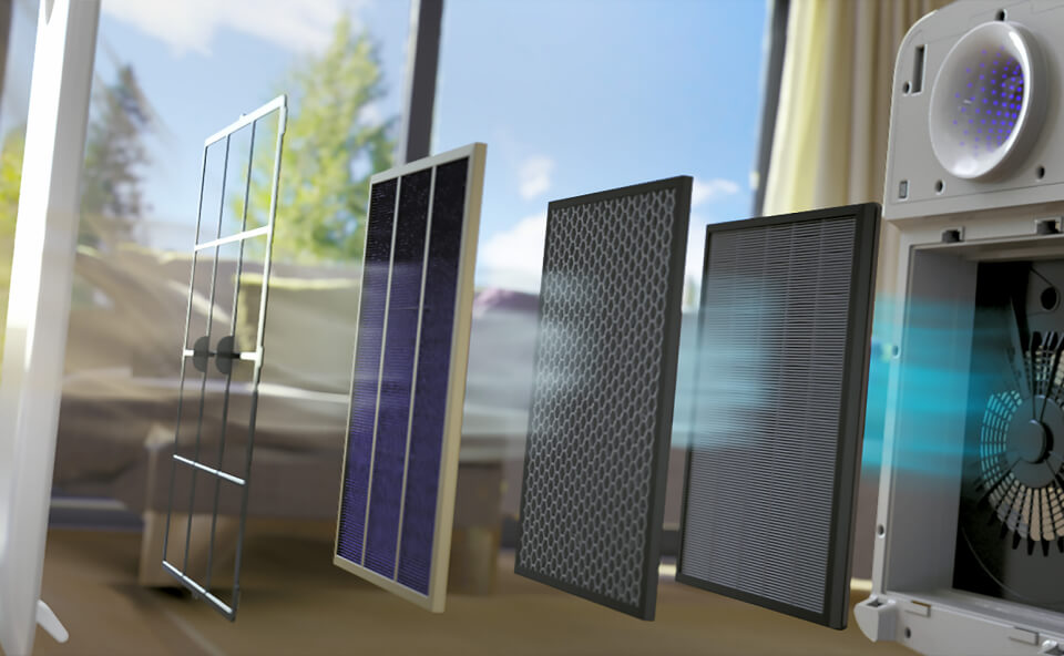 Przekr&oacute;j filtr&oacute;w do oczyszczacza powietrza