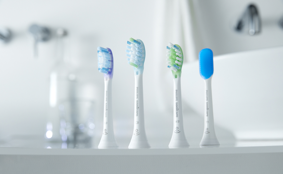 Końc&oacute;wki szczoteczki sonicznej Philips.