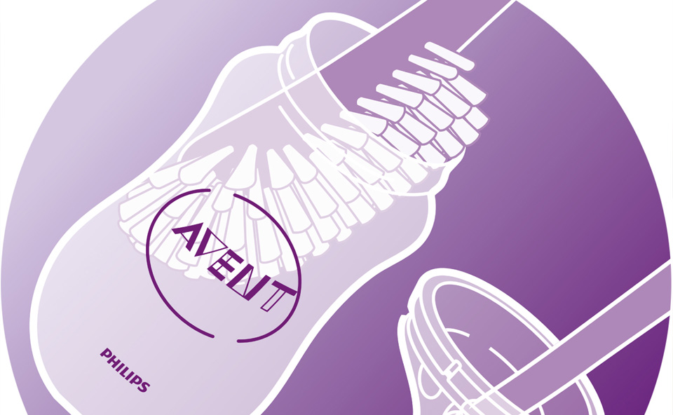 Mycie butelki niemowlaka wymaga użycia specjalnej szczotki.