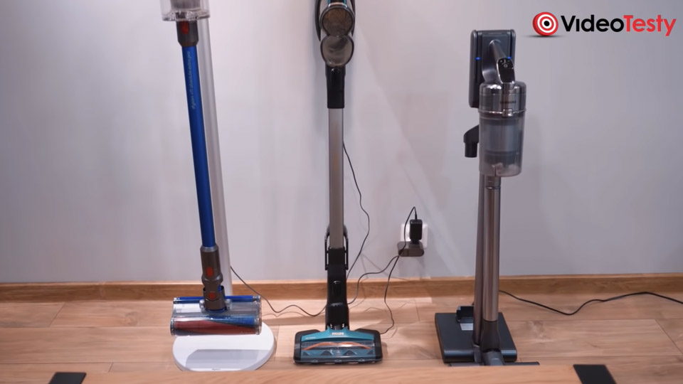 Wideo recenzja VideoTesty - POR&Oacute;WNANIE Odkurzaczy Pionowych [Philips XC8149 vs Dyson V11 Absolute vs Samsung PowerJet 90]