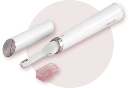 Mały, precyzyjny trymer do usuwania drobnych włosk&oacute;w na ciele i twarzy.