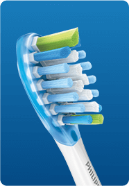 Końc&oacute;wka Plaque Defence na niebieskim tle