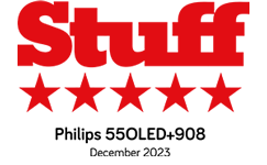 Logo nagrody Stuff dla telewizora OLED 908