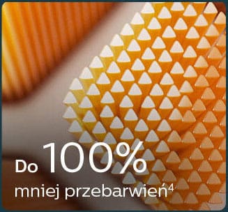 Unikalna technologia włosia w końc&oacute;wce szczoteczki sonicznej Philips Sonicare umożliwiająca możliwie najlepsze czyszczenie i zapobieganie przebarwieniom zęb&oacute;w.